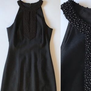 Susana Monaco black wool dress beading